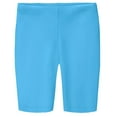 thumbnail image 1 of Made in USA Girls Soft Cotton Long Bike Shorts | Turquoise, 1 of 5