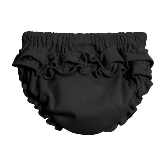 Made in USA Girls Soft Cotton Ruffle Diaper Cover | Black
