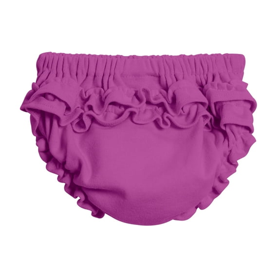 Made in USA Girls Soft Cotton Ruffle Diaper Cover | Plum