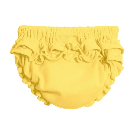 Made in USA Girls Soft Cotton Ruffle Diaper Cover | Yellow