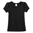 thumbnail image 1 of Made in USA Girls Soft Cotton Short Sleeve Puff Tee | Black, 1 of 5