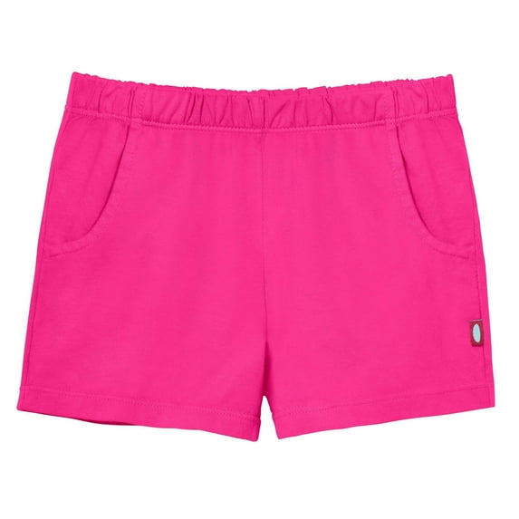 Made in USA Girls Soft Cotton UPF 50+ Jersey Pocket Shorts | Hot Pink