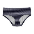 thumbnail image 1 of Made in USA Girls UPF 50+ Printed Swim Briefs | Marine Navy w- White Stripes, 1 of 4