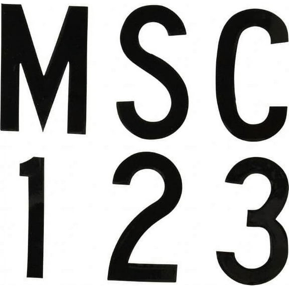 Made in USA Letter Label Legend: Complete Set, English, 2" Wide, Black, Pressure Sensitive Vinyl
