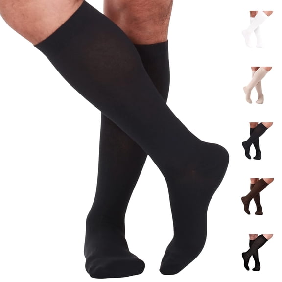 Made in USA - Mens Compression Socks 15-20 mmHg Post Surgery - Navy, X-Large