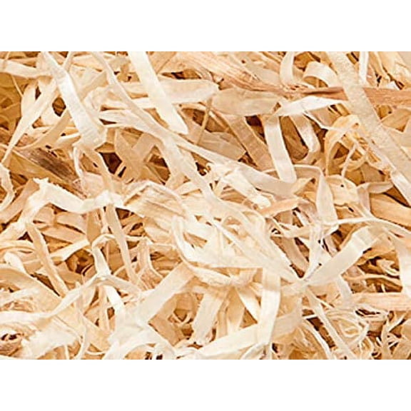 Made in USA Natural Wood Excelsior 2lbs of Shredded Aspen Wood Fibers (Natural Wide)