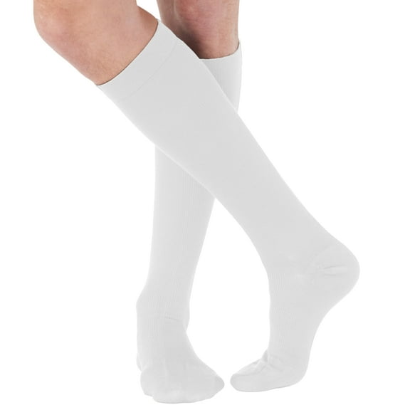 Made in USA Opaque Compression Socks by Absolute Support 20-30mmHg White, Small