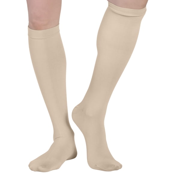 Mojo Opaque Graduated Compression Stockings for Men 20-30mmHg Beige, Small
