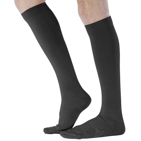 Made in USA Opaque Compression Stockings, Post Surgery 20-30 mmHg Black, Medium
