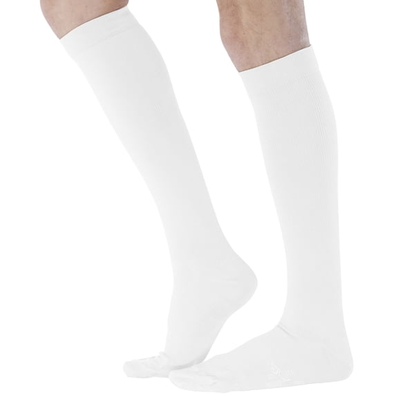 Made in USA Opaque Post Surgery Compression Stockings 20-30 mmHg White, Medium