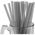 thumbnail image 1 of Made in USA Pack of 250 Jumbo Silver (10" X 0.28") Unwrapped Plastic Smoothie Drinking Straws (Non-toxic, BPA-free), 1 of 5