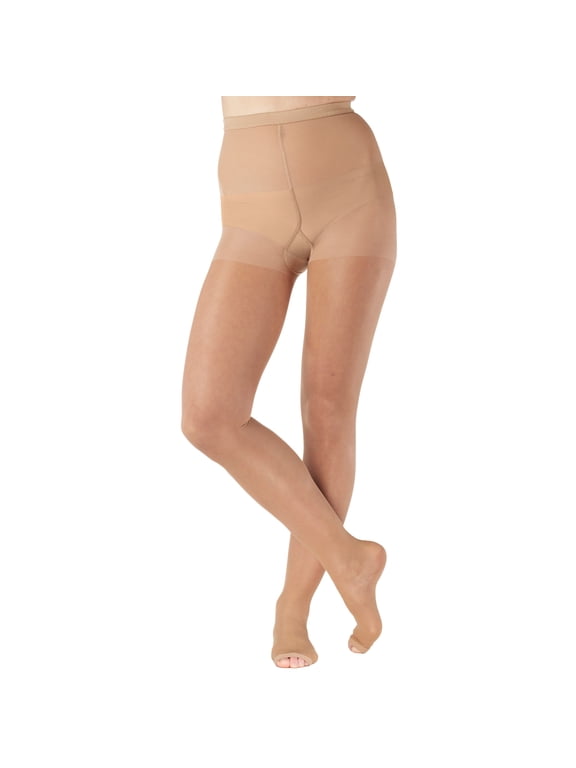 Made in USA - Plus Size Compression Pantyhose for Women 20-30mmHg - Beige, 2XL