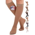 thumbnail image 1 of Made in USA Plus Size Compression Stockings Women 15-20mmHg Beige 3X-Large, 1 of 11