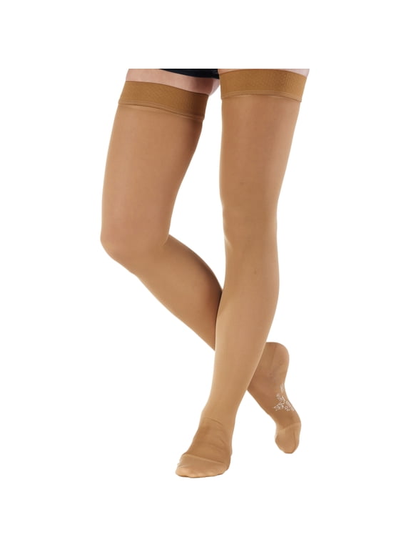 Made in USA - Plus Size Compression Stockings for Women 20-30mmHg - Beige, 2XL