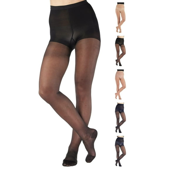 Made in USA - Plus Size Compression Tights for Women 15-20mmHg Black, 3X-Large