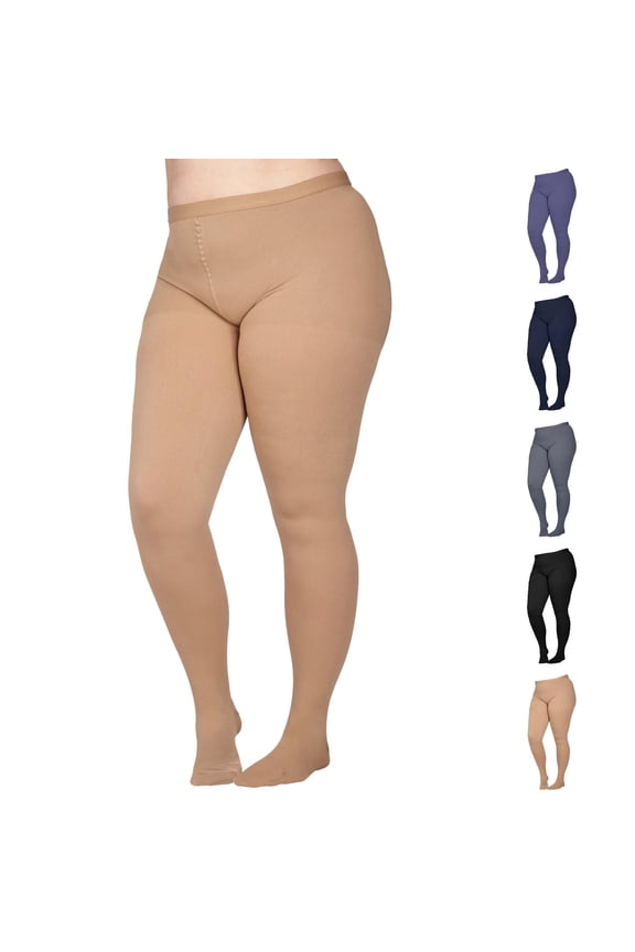 Plus Size Womens Compression Pantyhose 20-30mmHg Beige 2XL