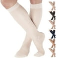 thumbnail image 1 of Sheer Compression Stockings for Women aid Varicose Veins 15-20mmHg White, Small, 1 of 8