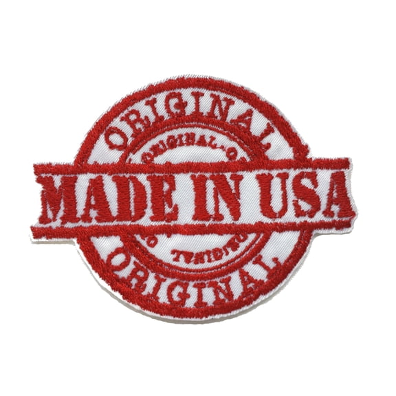 Made in USA Stamp Embroidered Sew/Iron On Patch