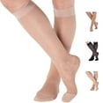 thumbnail image 1 of Made in USA - Wide Calf Womens Compression Stockings 20-30mmHg - Beige, 2X-Large, 1 of 11