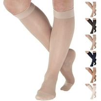 Womens Compression Knee Highs 15-20 mmHg for Post Surgery - Nude, Large