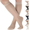 thumbnail image 1 of Women Compression Knee High 15-20mmHg for Varicose Veins - Natural, X-Large, 1 of 10
