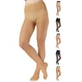 thumbnail image 1 of Made in USA - Womens Compression Pantyhose 15-20mmHg - Beige Open Toe, Small, 1 of 10