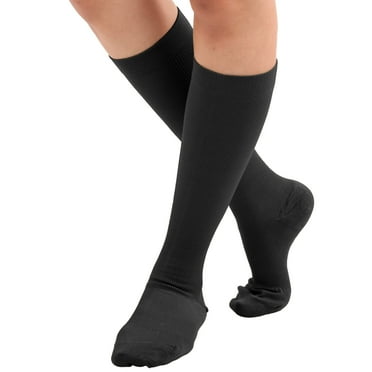 Made in USA - Womens Compression Socks 20-30mmHg by Absolute Support - Black, Small