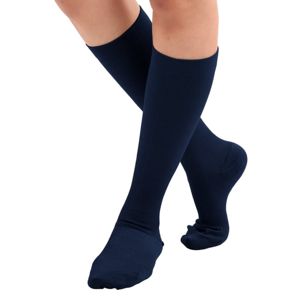 Made in USA Women Compression Socks 20-30mmHg by Absolute Support - Navy, Small