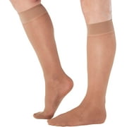 Made in USA - Womens Compression Socks for Swelling 8-15 mmHg - Beige, X-Large