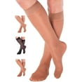 thumbnail image 1 of Made in USA - Womens Compression Socks for Swelling 8-15 mmHg - Taupe, X-Large, 1 of 12