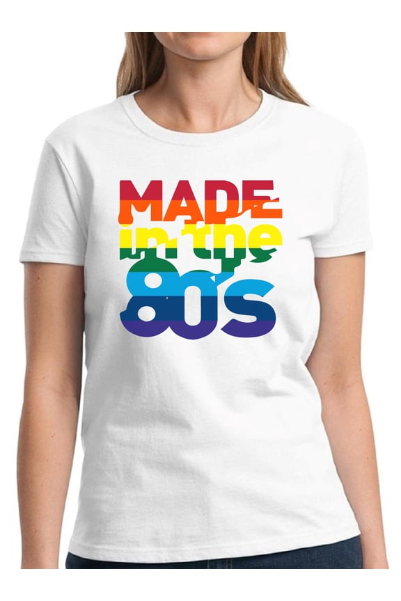 Made in the 80's Rainbow Shirt for Women - S M L XL 2XL 3XL Retro Costume 80s Graphic Tee - T-Shirt 80s Party Tee Gift