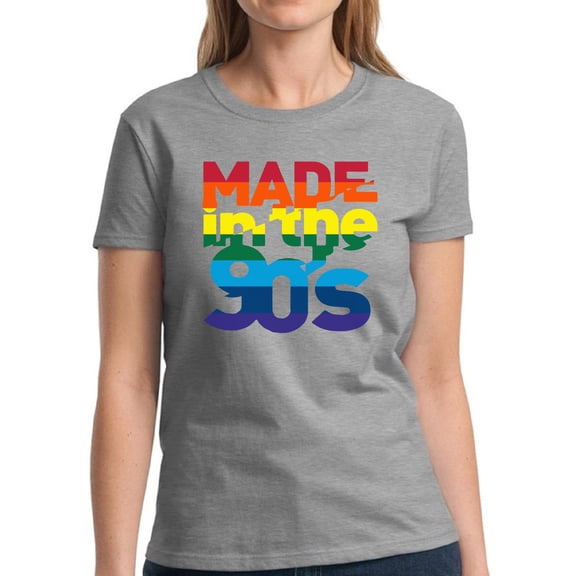 Made in the 90's Rainbow Shirt for Women - S M L XL 2XL 3XL Retro Costume 90s Graphic Tee - T-Shirt 90s Party Tee Gift