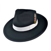 Made in the USA - Classics Zoot Wool Felt Fedora Hat - L - Black