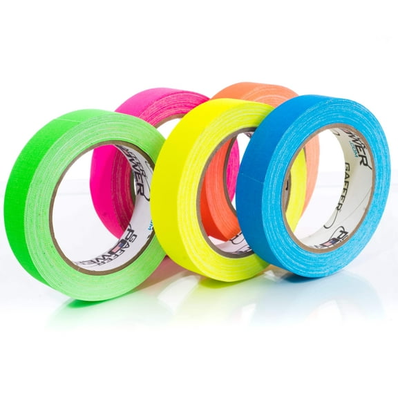 Gaffer Tape, Fluorescent 5-Pack. 1 In x 20 Yds Each Roll