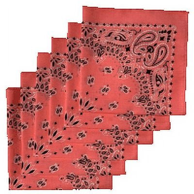 Made in the USA Paisley  Bandanas - 6 Pack, 22" x 22", 100% Cotton