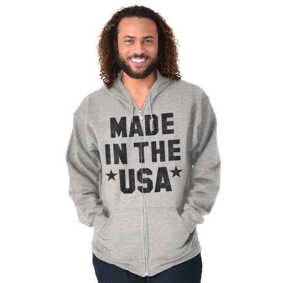 Made in the USA Patriotic Pride Stars Unisex Plus Fleece Graphic Hoodie Brisco Brands 5X