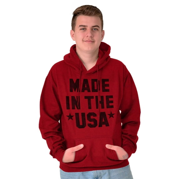 Made in the USA Patriotic Pride Stars Hoodie Sweatshirt Women Men Brisco Brands 2X