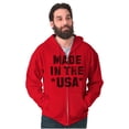 thumbnail image 1 of Made in the USA Patriotic Pride Stars Unisex Fleece Graphic Zip Up Hoodie Brisco Brands 4X, 1 of 5