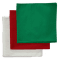 thumbnail image 1 of Made in the USA Solid Bandanas - 3 Pack, 22" x 22", 100% Cotton-white-red-green, 1 of 1