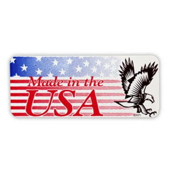 Made in the USA Stickers - 1" x 2-1/4" - 500/Box
