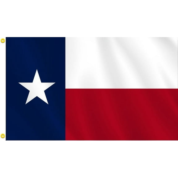 Made in the USA! Texas Fully Sewn Outdoor Nylon State Flag with Canvas Header and Heavy-Duty Brass Grommets (3'x5' Texas Sewn Nylon Flag)