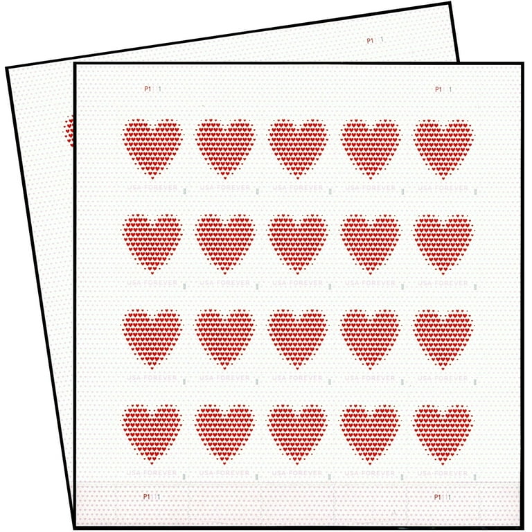 Made of Hearts 2 Sheets of 20 USPS First Class Forever Postage Stamps  Wedding Celebration (40 Stamps) 