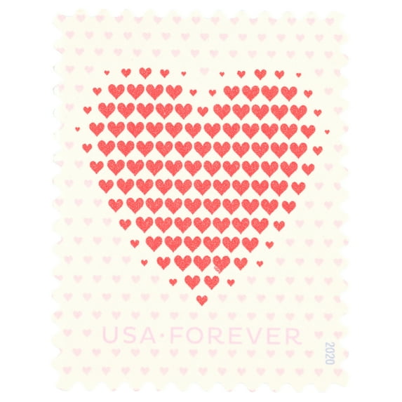 Made of Hearts 2 Sheets of 20 USPS First Class Forever Postage Stamps Wedding Celebration (40 Stamps)