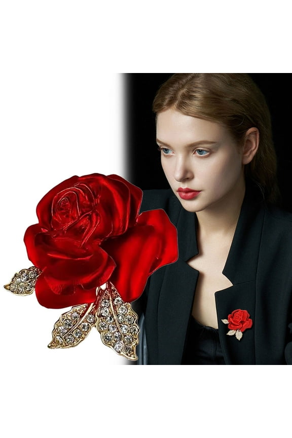 Made of Metal, a Rose Pendant Once for All Sale! Elegant Red Rose Flower Brooch Pin Exquisite Floral Lapel Pin Accessory for Suits Coats Hot Pink