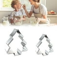 thumbnail image 1 of Made of Stainless Steel, 2 Molds Once for All Sale! Christmas Tree Cookie Cutter Set 2 Piece Christmas Tree Cookie Cutter Set with Recipe Pink, 1 of 3