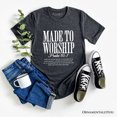 thumbnail image 1 of Made to Worship Psalm 95:1 Christian T-Shirt, Praise Faith Scripture Tee, 1 of 10