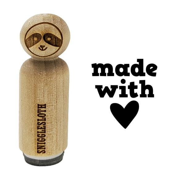 Made with Love Heart Rubber Stamp for Scrapbooking Crafting Stamping - Mini 1/2 Inch