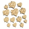 thumbnail image 1 of Made with Love in Heart Wood Mini Charms Shapes DIY Craft Jewelry - No Hole - Various Sizes (16pcs), 1 of 7