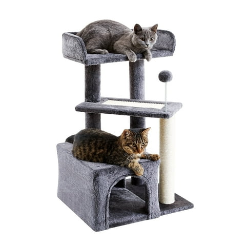 Made4Pets 29" High Multi-Level Climbing Furniture Carpet Cat Tree for Indoors Cats, Dark Grey
