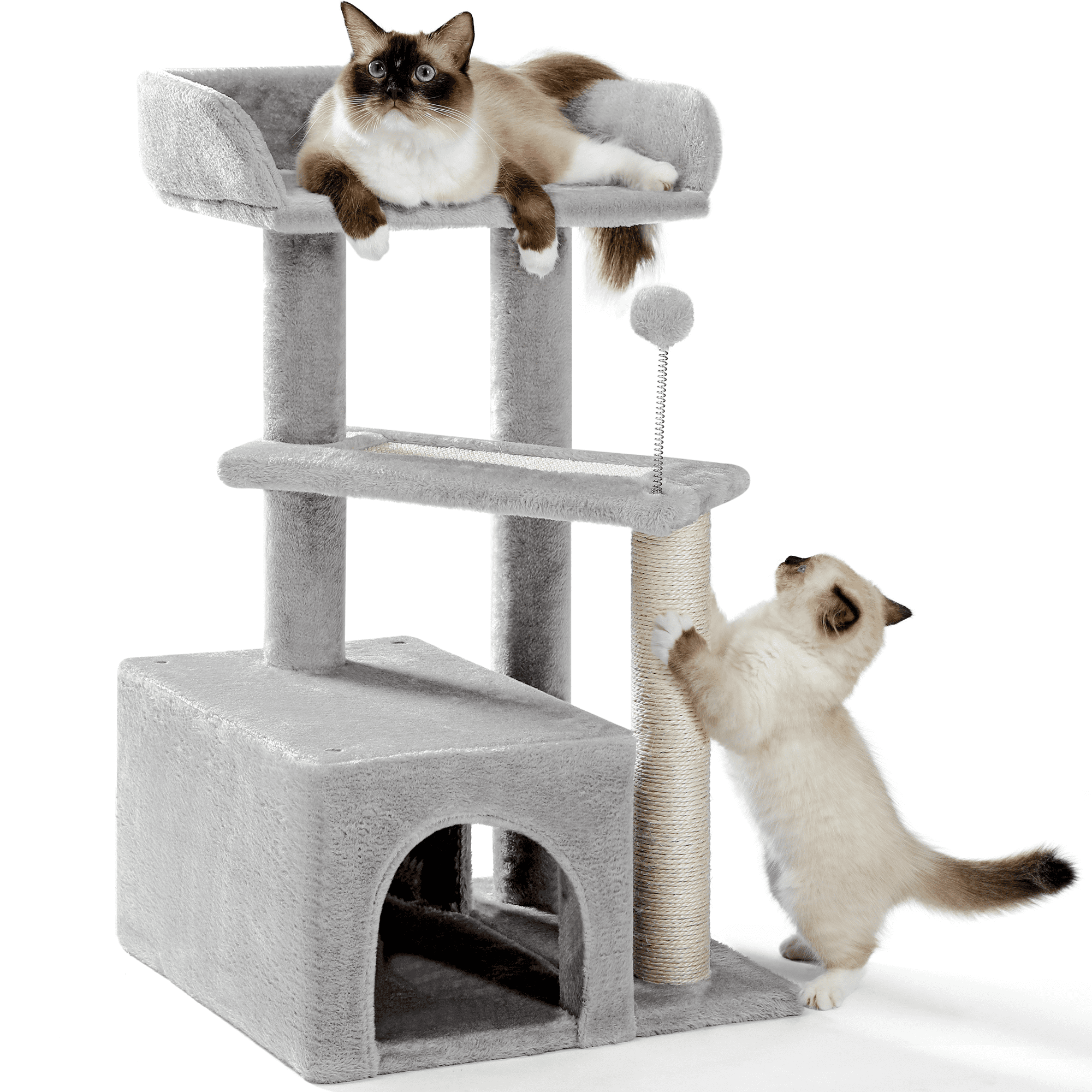 Carpeted cat trees for large cats best sale